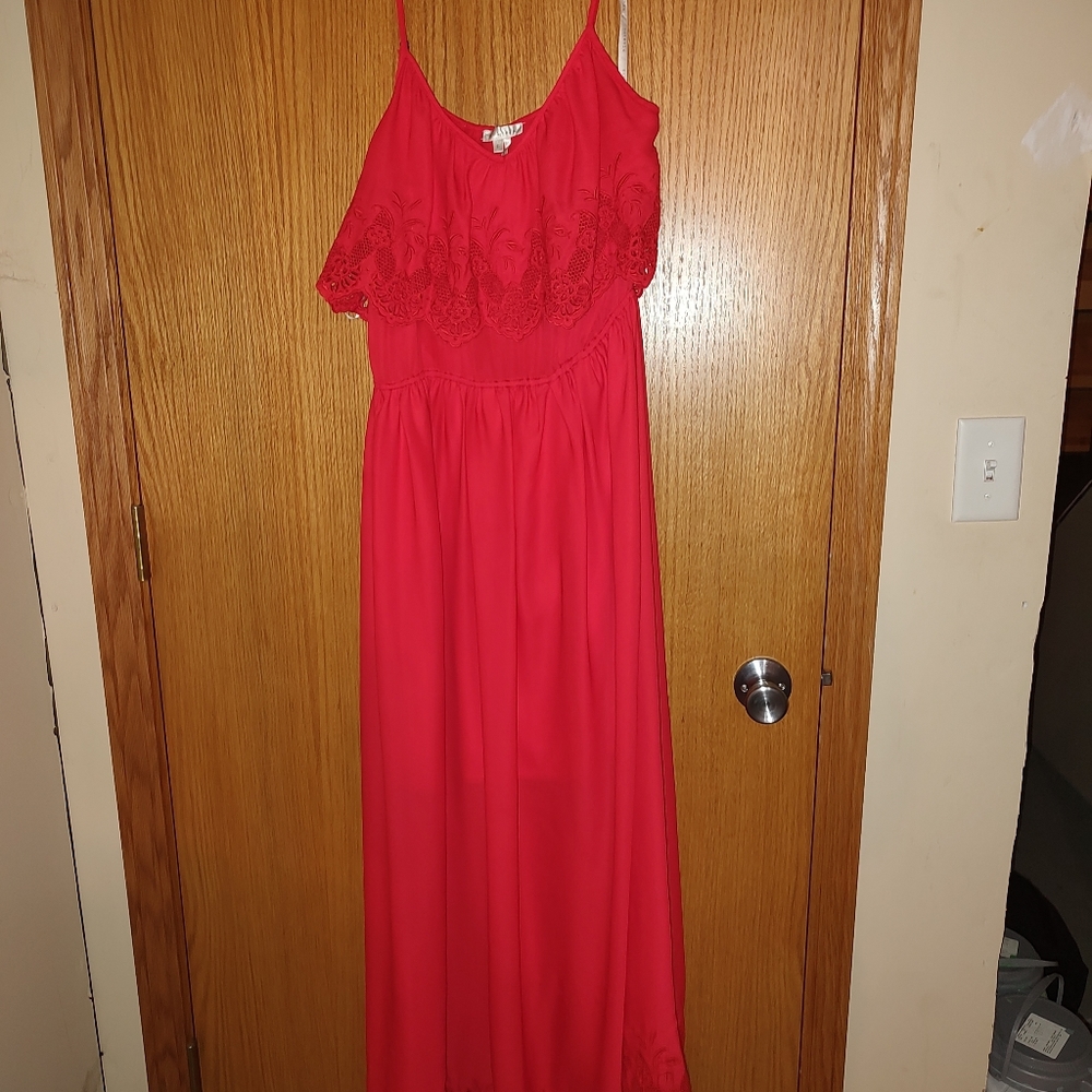 Red maxi dress